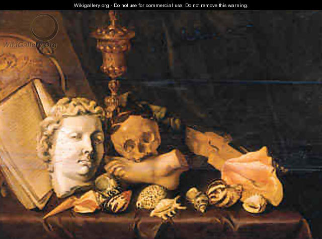 A Vanitas still life with a globe - Cirle Of David Bailly
