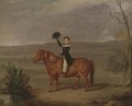 A young boy on a pony, a huntsman beyond - English School