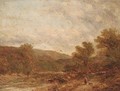Cattle watering in a wooded landscape; and Figures on a wooded track - English School