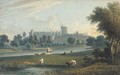 Cattle grazing on the banks of the Thames before Windsor Castle - English School