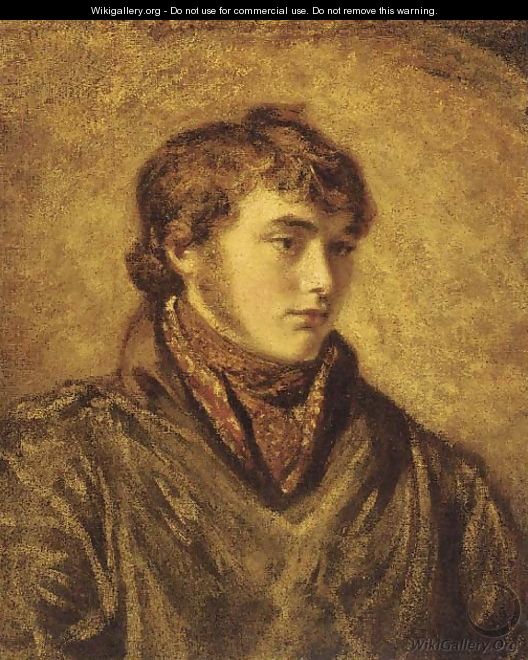 Portrait of a gentleman, bust-length, in a brown coat - English School