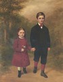 Portrait of a brother and sister - English School