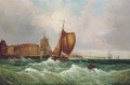 Fishing boats running out of harbour - English School