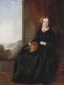 Portrait of a lady and her dog - English School
