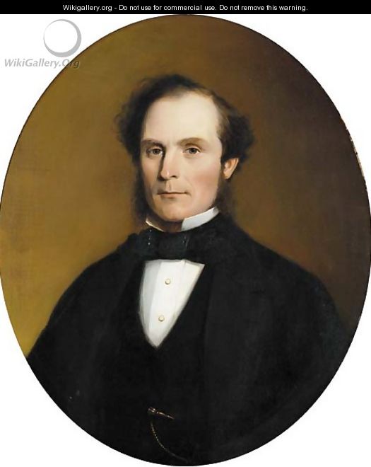 Portrait of a gentleman, bust-length, in evening dress - English School
