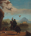 A Hunting Party in an extensive Landscape - English School