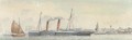 The paddlesteamer Monas Isle (III) in the Mersey - English School