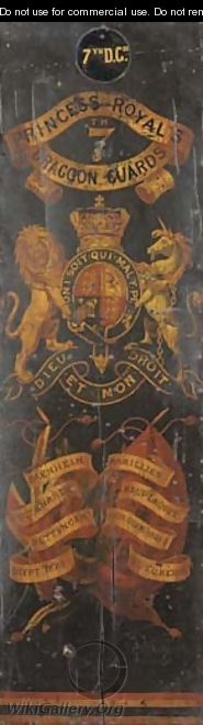 A heraldic panel for the Princess Royals 7th Dragoon Guards - English School