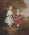 A double portrait of two young girls - English School