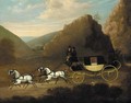 A coach and four in a gorge - English School