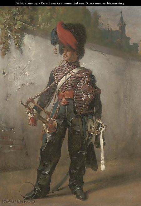 A trumpeter from the 9th regiment of the French Hussars, circa 1820 - Horace Vernet