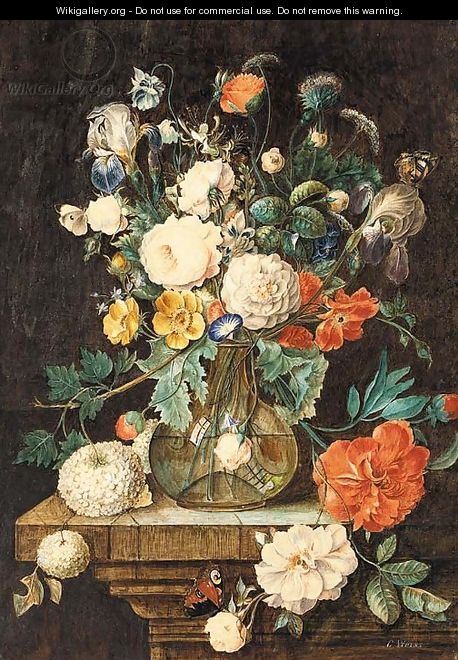 Summer bouquet with butterflies - Emile-Georges Weiss