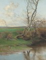 Birch treees on the riverbank - Francois Perrier