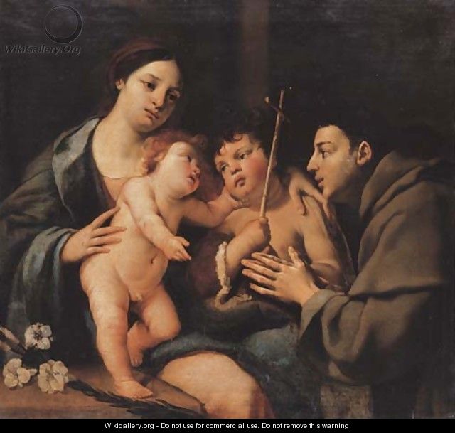 The Madonna and Child with the Infant Saint John the Baptist and a Franciscan Monk - Emilian School