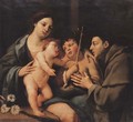 The Madonna and Child with the Infant Saint John the Baptist and a Franciscan Monk - Emilian School