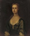 Portrait of a lady, bust-length, in a blue dress, feigned - English Provincial School
