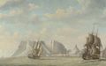 A squadron of Dutch ships, a capriccio view of the Tafelberg, Cape Town, beyond - Engel Hoogerheyden
