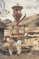 Birdhouse and Market-Ahmedabad, India - Edwin Lord Weeks