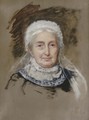 Portrait of Mrs Allhusen, head-and-shoulders, in a lace bonnet - Edwin Longsden Long