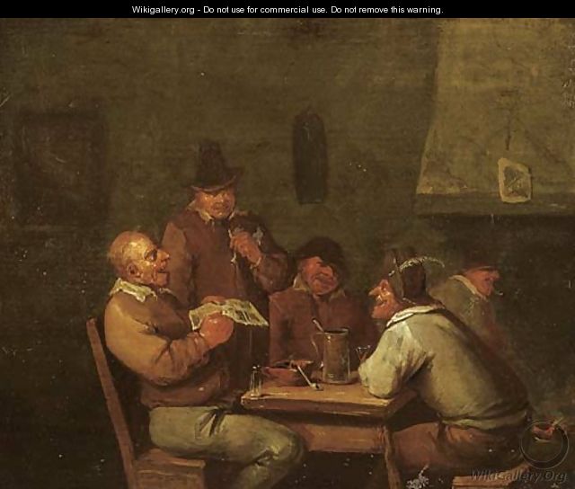 Boors singing and drinking in an inn - Egbert van, the Younger Heemskerck