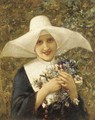 A young novice with spring flowers - Eisman Semenowsky