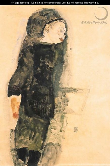Kind in schwarzen Kleidern - Egon Schiele