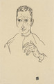 Brustbild eines jungen Mannes - Egon Schiele