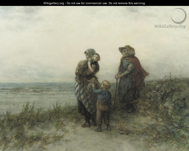 Fisherwomen waiting in the dunes - Elchanon Verveer
