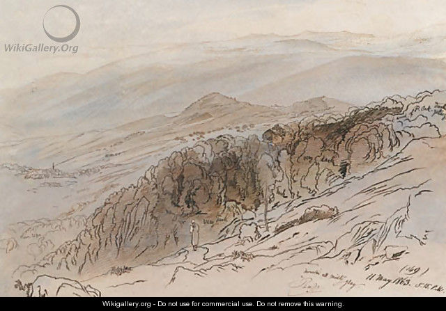 A view of Pauna, in the Ionian Islands - Edward Lear