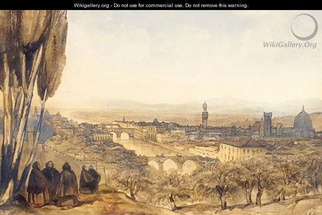 View of Florence from the Basilico, San Miniato al Monte, Monte Cruce - Edward Lear