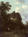Figure before a cottage - Edward Robert Smythe