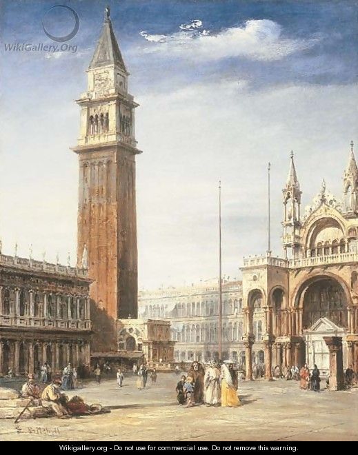 Venice View Of The Piazzetta, San Marco, Looking Towards The Piazza - Edward Pritchett