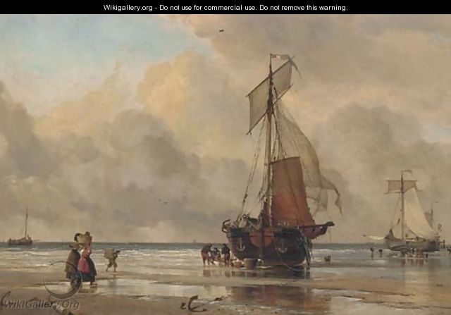 On the sands at Scheveningen - Edward William Cooke