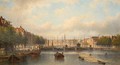 The river Amstel with the Magere Brug in the distance, Amsterdam - Eduard Alexander Hilverdink