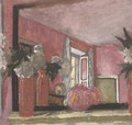 Reflexions dans le mirroir au-dessus de la cheminee - Edouard (Jean-Edouard) Vuillard