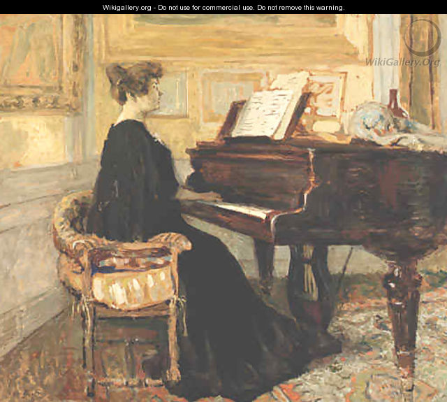Mme Arthur Fontaine Au Piano - Edouard (Jean-Edouard) Vuillard