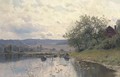 A tranquil river landscape - Edvard Rosenberg