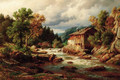 A fisherman by a river in the south Tirol, Austria - Eduard Friedrich Pape