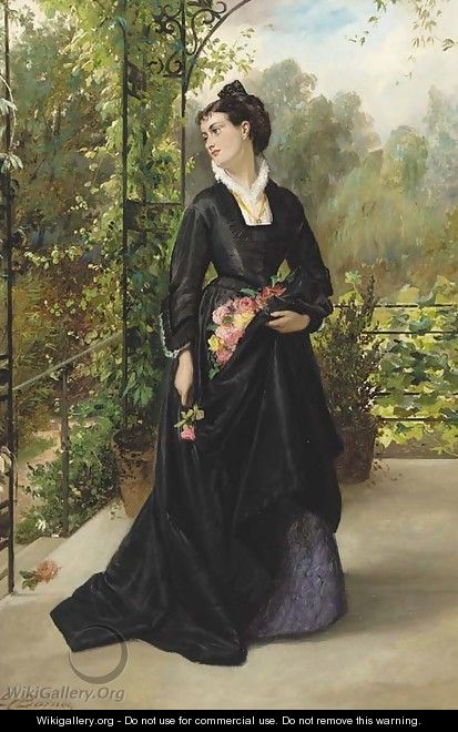 The lady in the arbour - Edward Charles Barnes