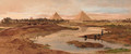 A camel train with the pyramids beyond - Edward Alfred Angelo Goodall