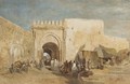 Figures before a souk - Edward Alfred Angelo Goodall