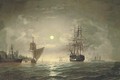 An armed merchantman and other shipping in the Bosphorous off Constantinople, by moonlight - Edward Hoyer