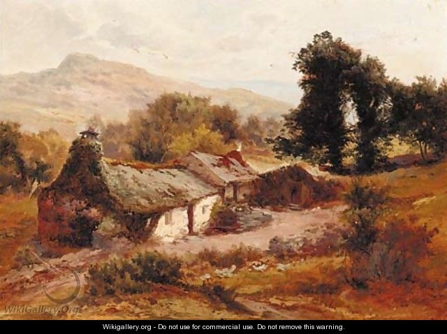 A croft in a Highland landscape - Edward Henry Holder