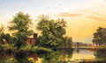A Tranquil Stretch Of The River At Sunset - Edward H. Niemann