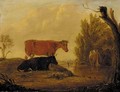 Cattle watering in a wooded landscape - Edmund Bristow