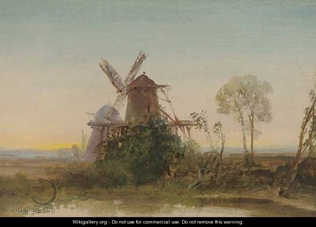 Windmills at sunset - Edward H. Niemann