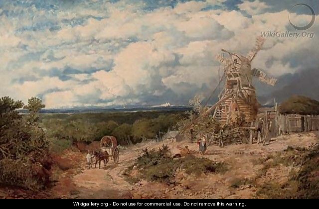 Figures before a windmill, near Nottingham - Edward H. Niemann
