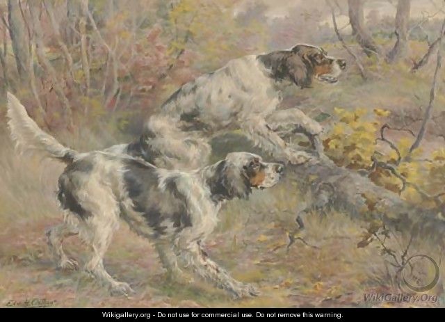 Two Setters in a Wood - Edmund Henry Osthaus