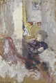 Croquis de femme cousant - Edouard (Jean-Edouard) Vuillard