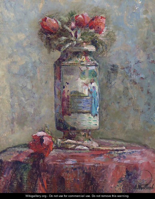 Anemones dans un vase chinois - Edouard (Jean-Edouard) Vuillard